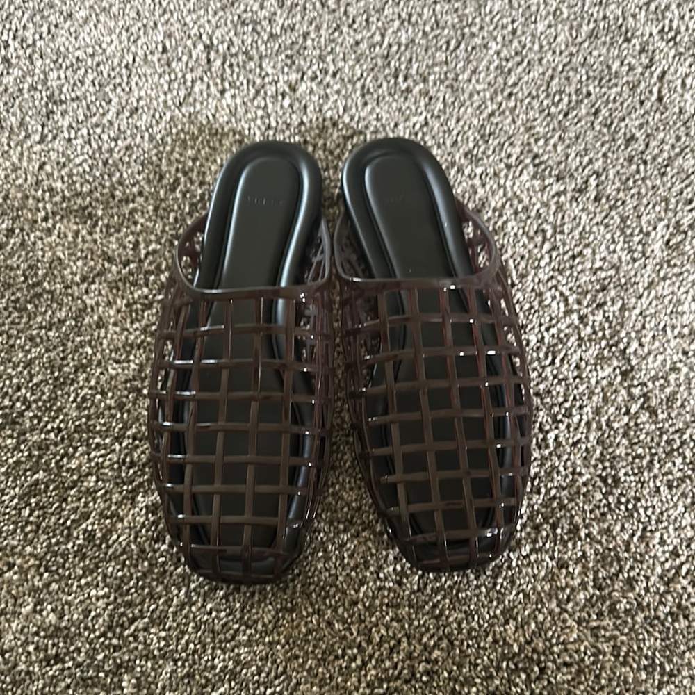 Brown Jelly Slide Sandals